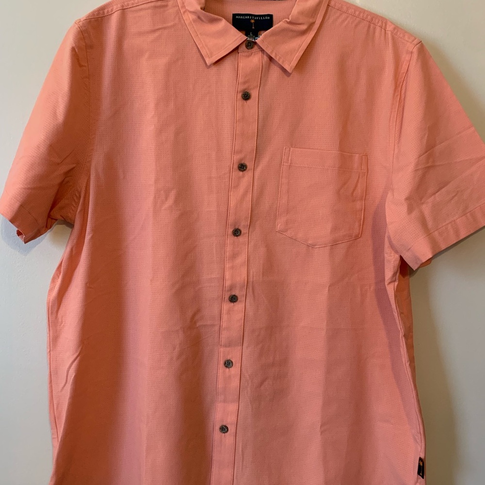 Margaritaville Men's Coral Button-Down Shirt